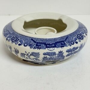 Blue Willow Style Ceramic Tea Light Teapot Warmer Transferware Base